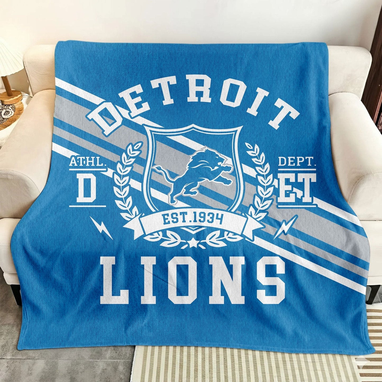 LIMITED EDITION - NEW CUSTOMIZED NFL04 DTL DETROIT LIONS NORMAL & FLEECE BLANKET