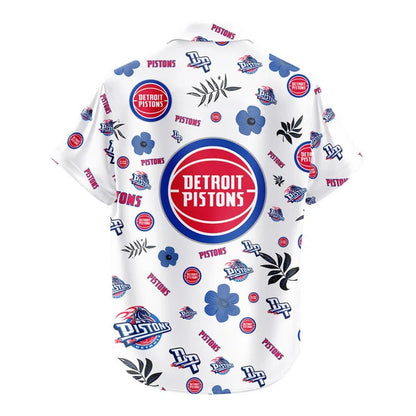 LIMITED EDITION - NEW CUSTOMIZED NBA14 DPI DETROIT PISTONS UNISEX HAWAIIAN SHIRT & SHORTS SET
