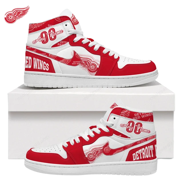 LIMITED EDITION - NEW CUSTOMIZED NHL22 DR WINGS AIR JORDAN SNEAKERS