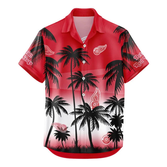LIMITED EDITION - NEW CUSTOMIZED NHL22 DRW DETROIT RED WINGS UNISEX HAWAIIAN SHIRT & SHORTS SET