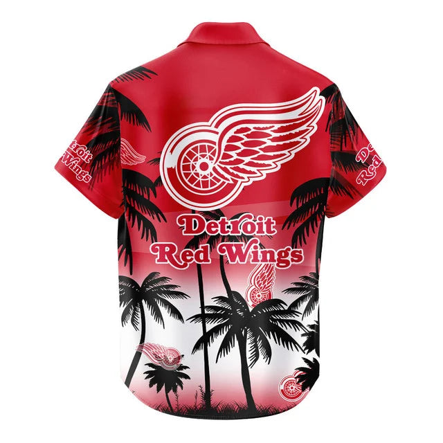 LIMITED EDITION - NEW CUSTOMIZED NHL22 DRW DETROIT RED WINGS UNISEX HAWAIIAN SHIRT & SHORTS SET