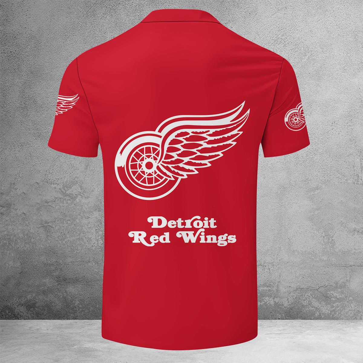 LIMITED EDITION - NEW CUSTOMIZED NHL22 DRW DETROIT RED WINGS ZIP POLO SHIRT