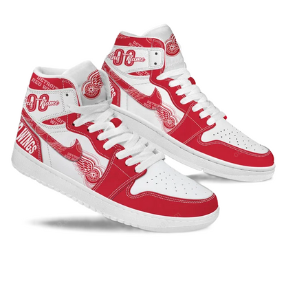 LIMITED EDITION - NEW CUSTOMIZED NHL22 DR WINGS AIR JORDAN SNEAKERS