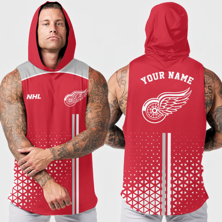 LIMITED EDITION - NEW CUSTOMIZED NHL22 DRW DETROIT RED WINGS HOODED TANK TOP