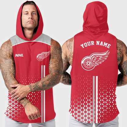 LIMITED EDITION - NEW CUSTOMIZED NHL22 DRW DETROIT RED WINGS HOODED TANK TOP