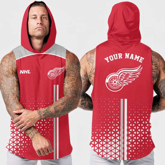 LIMITED EDITION - NEW CUSTOMIZED NHL22 DRW DETROIT RED WINGS HOODED TANK TOP