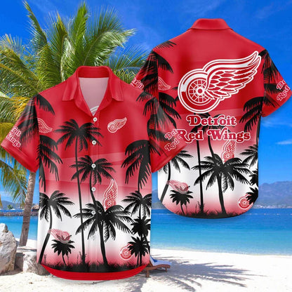 LIMITED EDITION - NEW CUSTOMIZED NHL22 DRW DETROIT RED WINGS UNISEX HAWAIIAN SHIRT & SHORTS SET