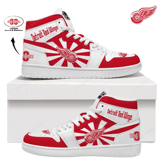 LIMITED EDITION - NEW CUSTOMIZED NHL22 DR WINGS AIR JORDAN SNEAKERS