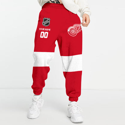 LIMITED EDITION - NEW CUSTOMIZED NHL22 DRW DETROIT RED WINGS COMBO HOODIE & LONGPANTS