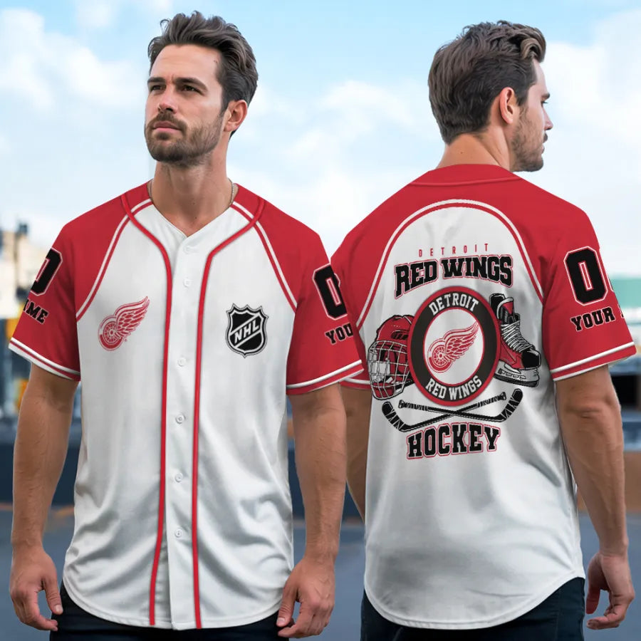 LIMITED EDITION - NEW CUSTOMIZED NHL22 DRW DETROIT RED WINGS BASEBALL JERSEY
