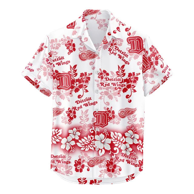 LIMITED EDITION - NEW CUSTOMIZED NHL22 DRW DETROIT RED WINGS UNISEX HAWAIIAN SHIRT & SHORTS SET