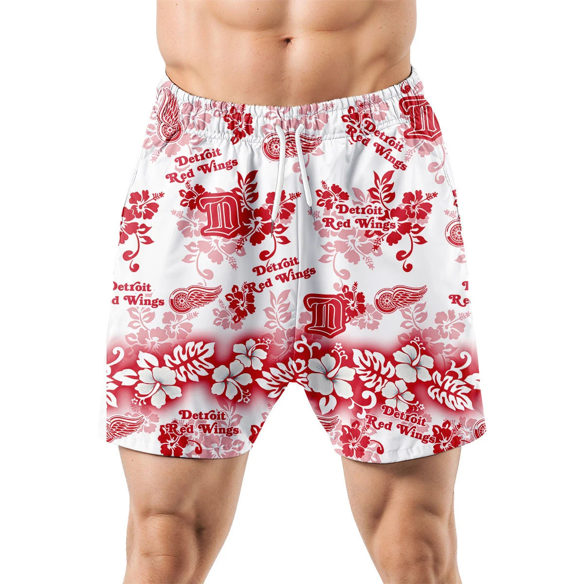 LIMITED EDITION - NEW CUSTOMIZED NHL22 DRW DETROIT RED WINGS UNISEX HAWAIIAN SHIRT & SHORTS SET
