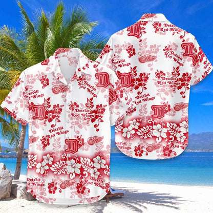 LIMITED EDITION - NEW CUSTOMIZED NHL22 DRW DETROIT RED WINGS UNISEX HAWAIIAN SHIRT & SHORTS SET