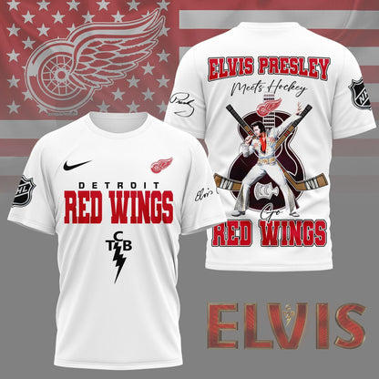 LIMITED EDITION - NEW CUSTOMIZED NHL22 DRW DETROIT RED WINGS X ELVIS PRESLEY FAN 3D SHIRT