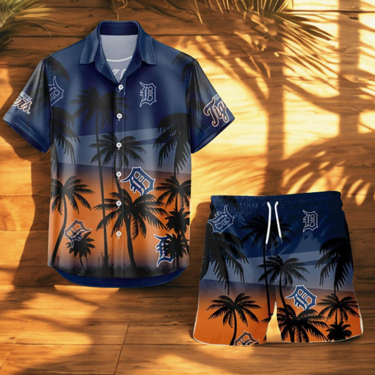 LIMITED EDITION - NEW CUSTOMIZED MLB16 DTS DETROIT TIGERS UNISEX HAWAIIAN SHIRT & SHORTS SET