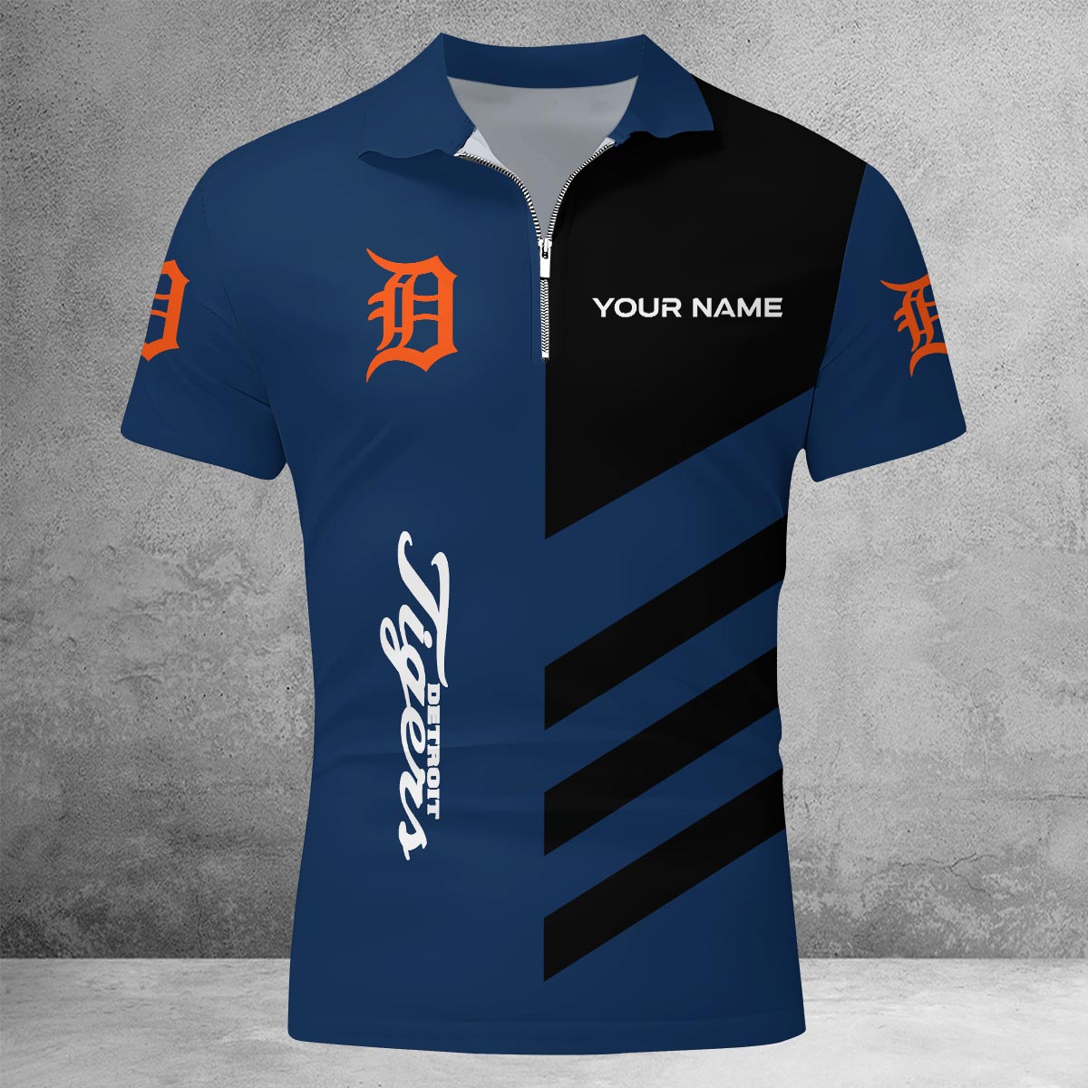 LIMITED EDITION - NEW CUSTOMIZED MLB16 DTS DETROIT TIGERS ZIP POLO SHIRT