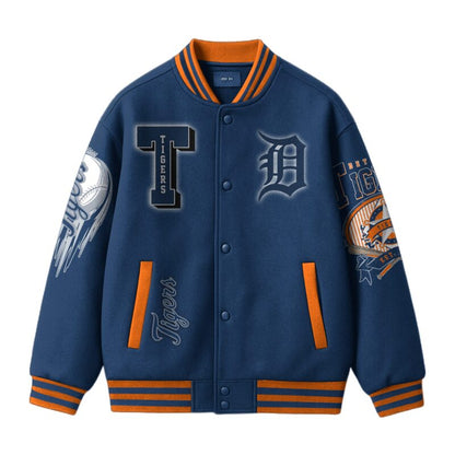 LIMITED EDITION - NEW CUSTOMIZED MLB16 DT TIGERS SATIN VARSITY & BASEBALL JACKET