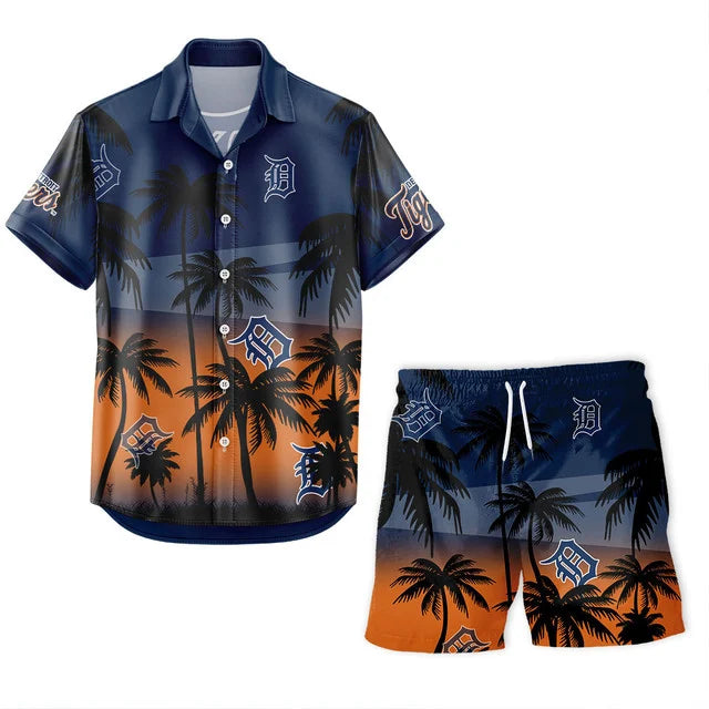 LIMITED EDITION - NEW CUSTOMIZED MLB16 DTS DETROIT TIGERS UNISEX HAWAIIAN SHIRT & SHORTS SET