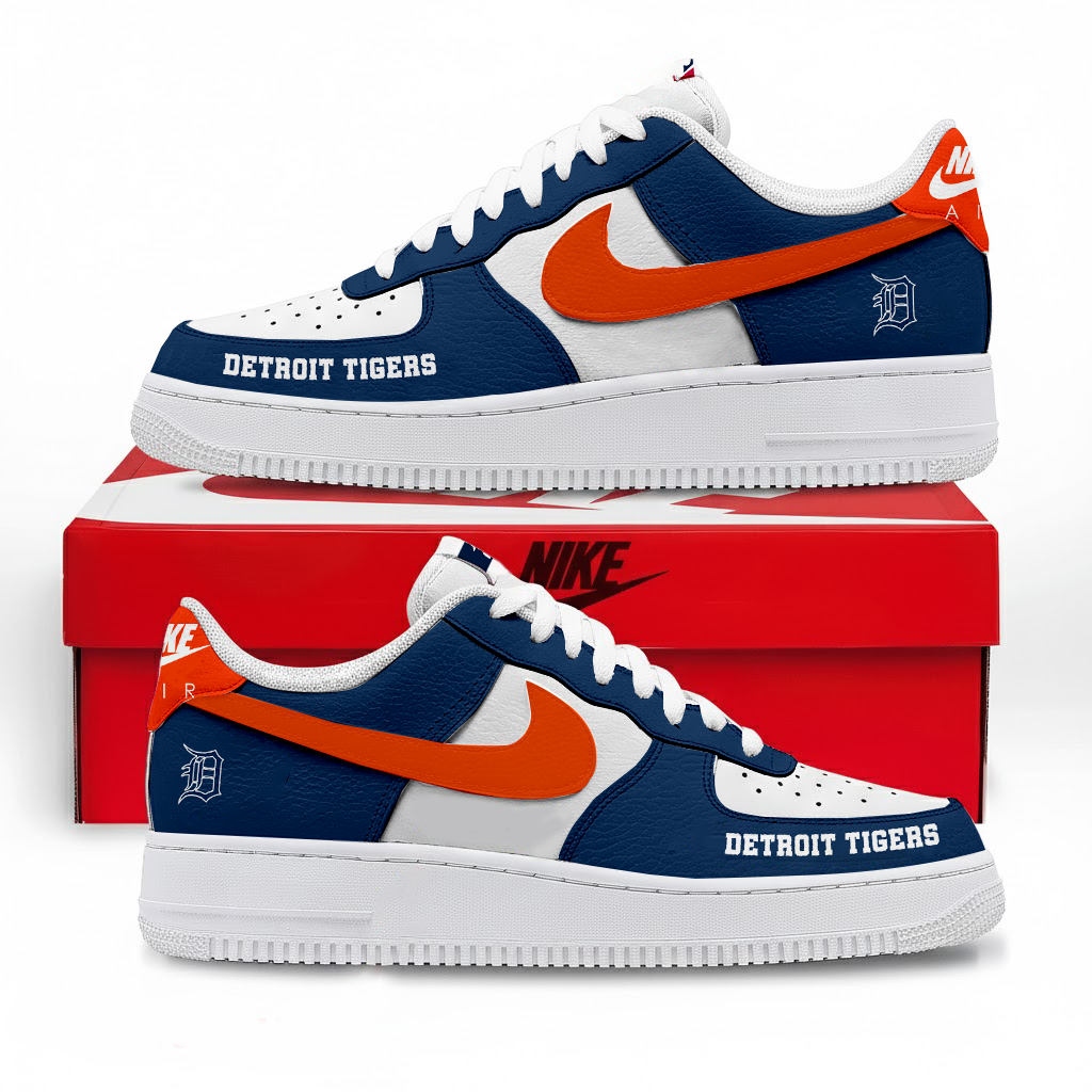 LIMITED EDITION - NEW CUSTOMIZED MLB16 DTS DETROIT TIGERS AF1 SNEAKERS