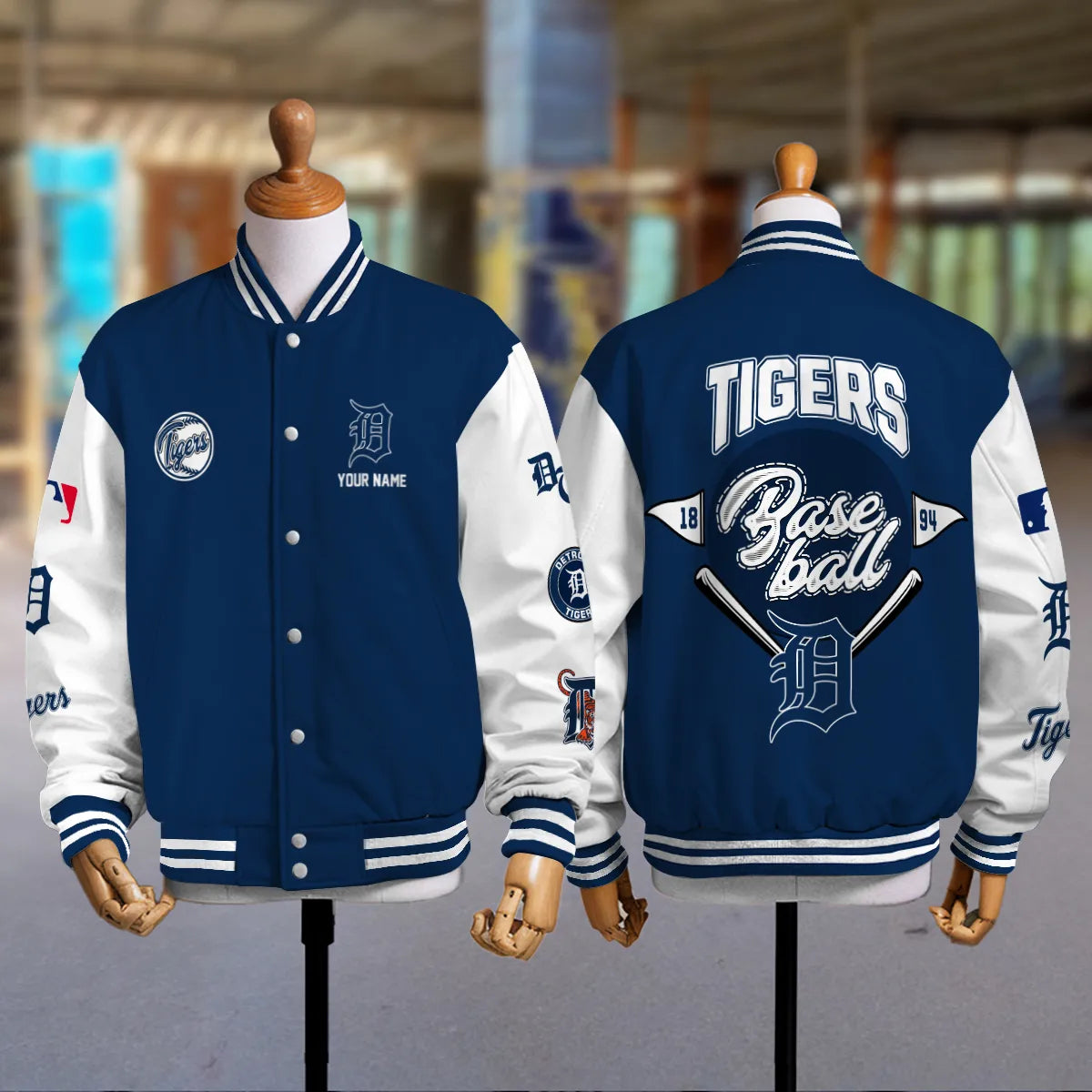 LIMITED EDITION - NEW PREMIUM MLB16 DTS DETROIT TIGERS SATIN VARSITY JACKET