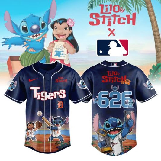 LIMITED EDITION - NEW CUSTOMIZED MLB16 DT TIGERS x LILO & STITCH BASEBALL JERSEY