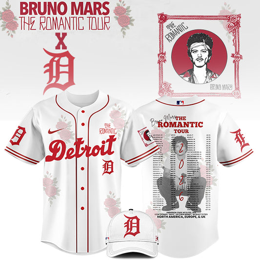 LIMITED EDITION - NEW CUSTOMIZED MLB16 DT TIGERS x BRUNO MARS BASEBALL JERSEY & CAP