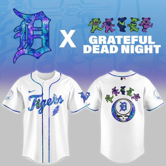 LIMITED EDITION - NEW CUSTOMIZED MLB16 DT TIGERS x GRATEFUL DEAD BASEBALL JERSEY