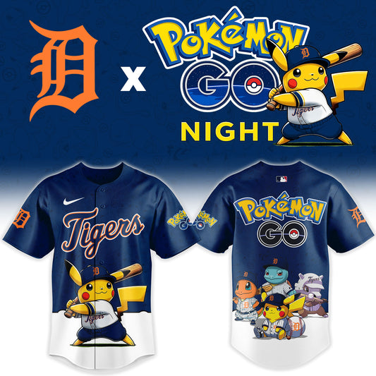 LIMITED EDITION - NEW CUSTOMIZED MLB16 DTS DETROIT TIGERS x POKEMON BASEBALL JERSEY & CAP