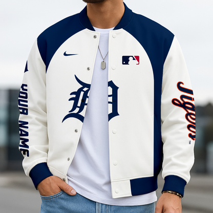 LIMITED EDITION - NEW CUSTOMIZED MLB16 DTS DETROIT TIGERS BASEBALL JACKET, SATIN VARSITY JACKET