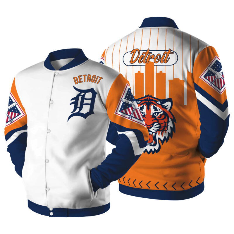 LIMITED EDITION - NEW CUSTOMIZED MLB16 DT TIGERS SATIN VARSITY & BASEBALL JACKET