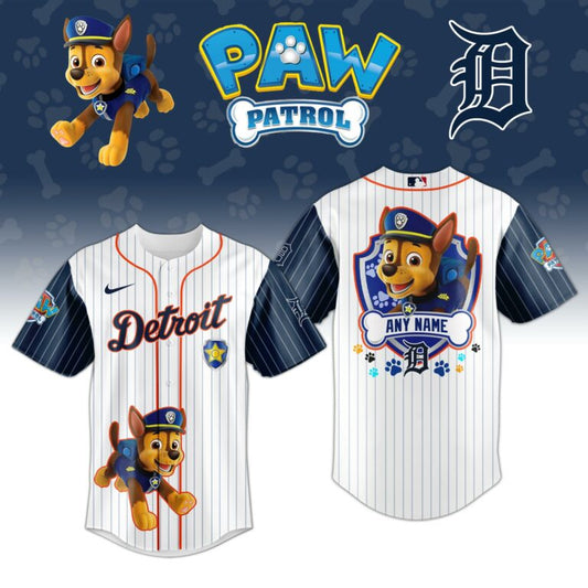 LIMITED EDITION - NEW CUSTOMIZED MLB16 DTS DETROIT TIGERS x PAW PATROL BASEBALL JERSEY & CAP