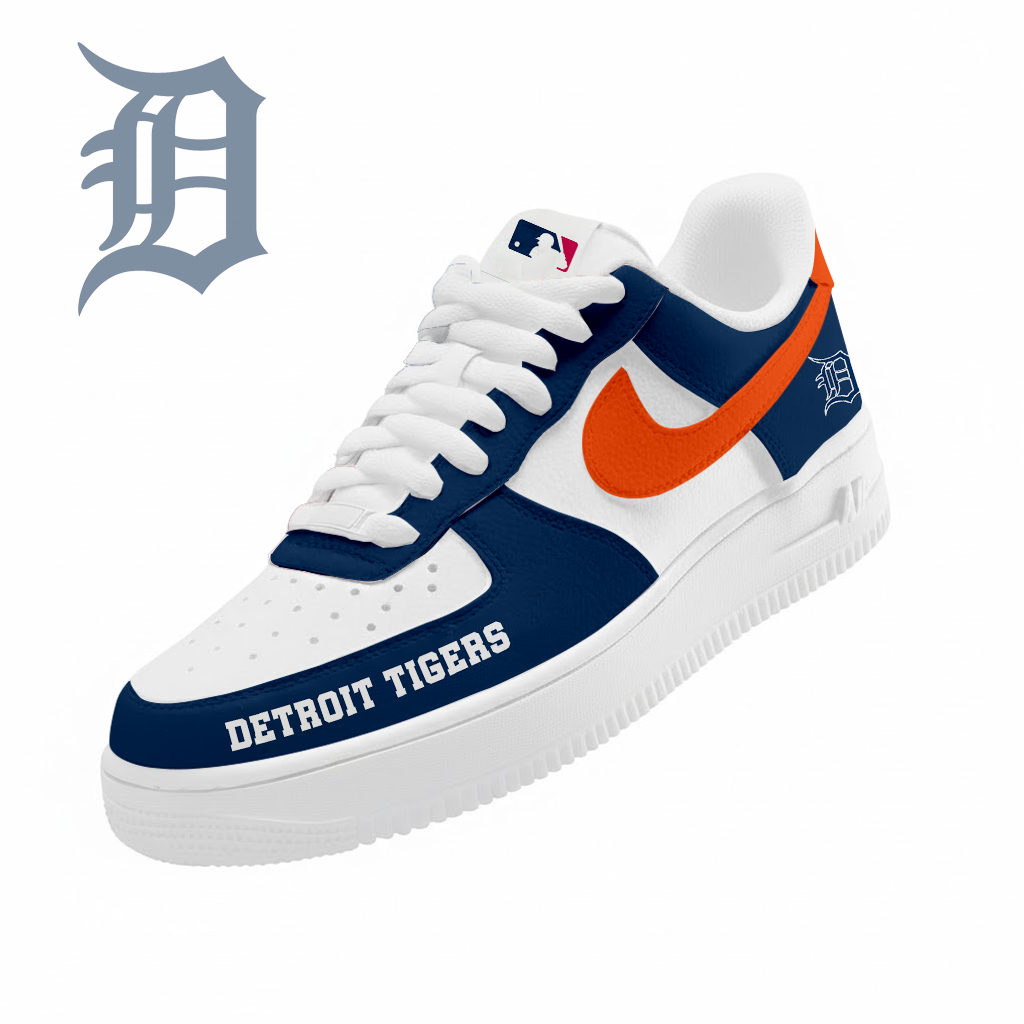 LIMITED EDITION - NEW CUSTOMIZED MLB16 DTS DETROIT TIGERS AF1 SNEAKERS