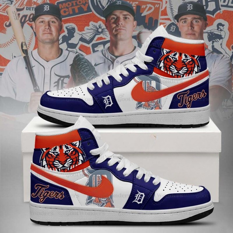 LIMITED EDITION - NEW CUSTOMIZED MLB16 DTS DETROIT TIGERS AIR JORDAN SNEAKERS