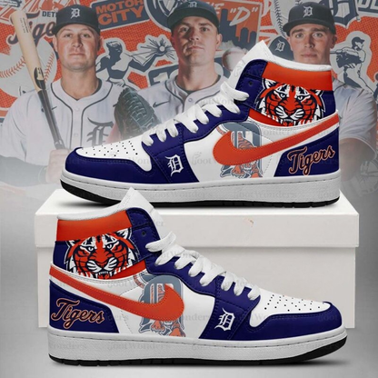 LIMITED EDITION - NEW CUSTOMIZED MLB16 DTS DETROIT TIGERS AIR JORDAN SNEAKERS