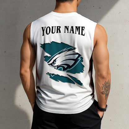 LIMITED EDITION - NEW CUSTOMIZED NFL02 PPE PHILADELPHIA EAGLES TANKTOP & GYM SHIRT