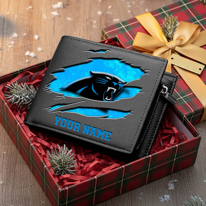 LIMITED EDITION - NEW CUSTOMIZED NFL23 CLP CAROLINA PANTHERS LEATHER WALLET