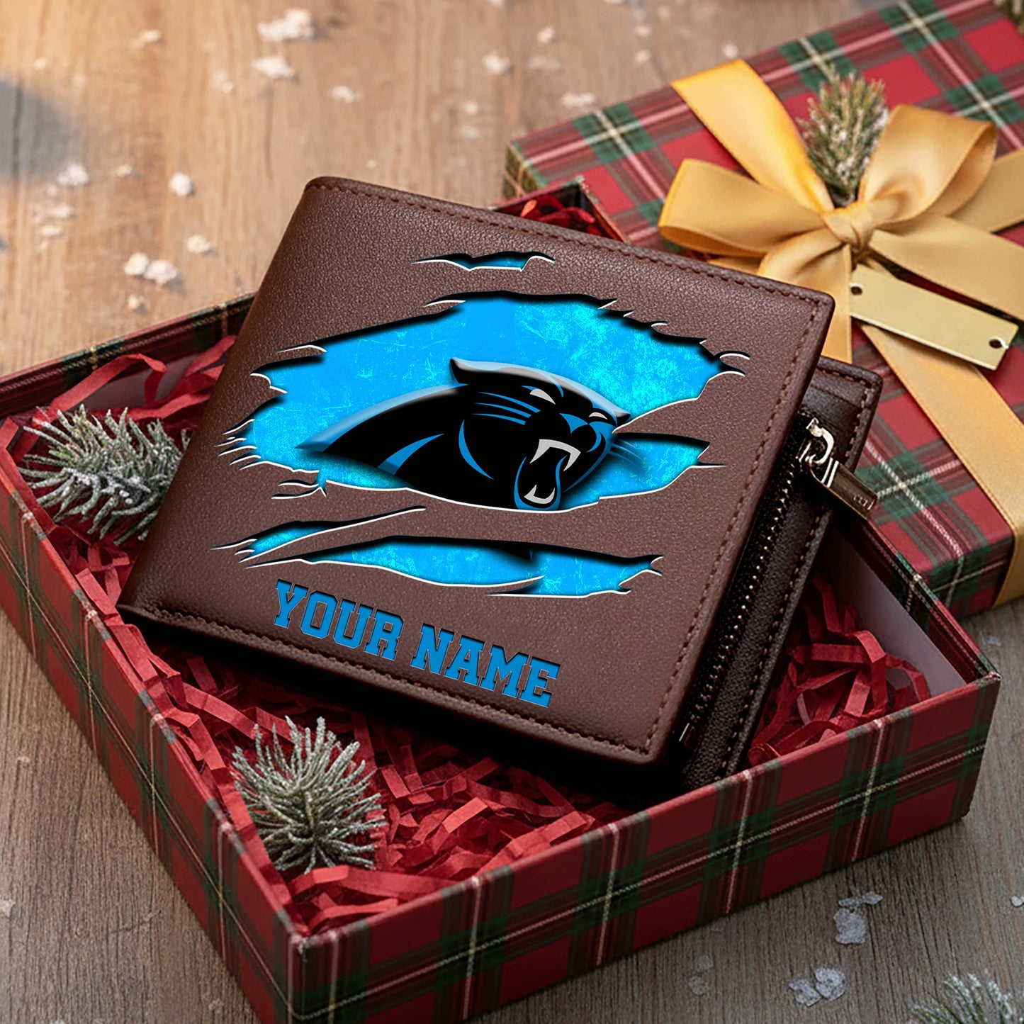LIMITED EDITION - NEW CUSTOMIZED NFL23 CLP CAROLINA PANTHERS LEATHER WALLET