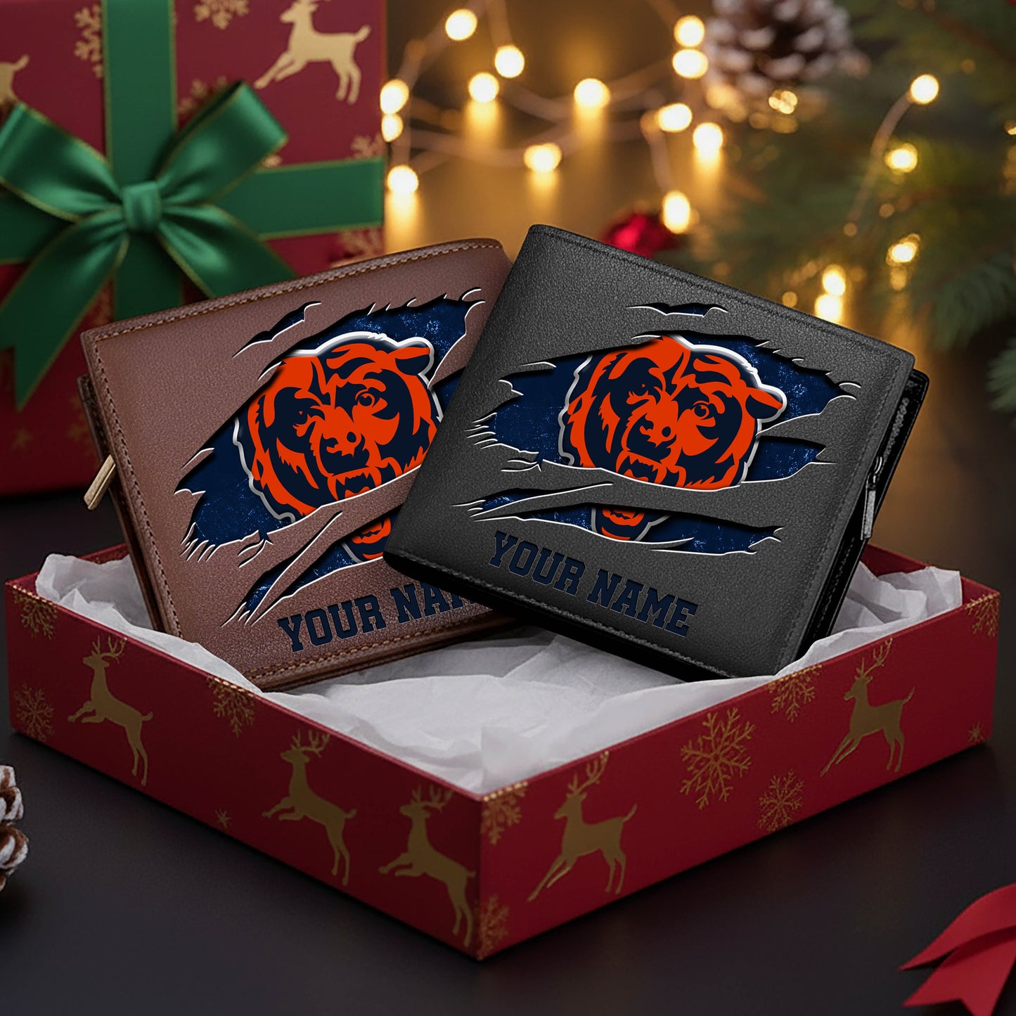 LIMITED EDITION - NEW CUSTOMIZED NFL26 CCB CHICAGO BEARS LEATHER WALLET
