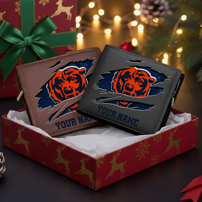 LIMITED EDITION - NEW CUSTOMIZED NFL26 CCB CHICAGO BEARS LEATHER WALLET