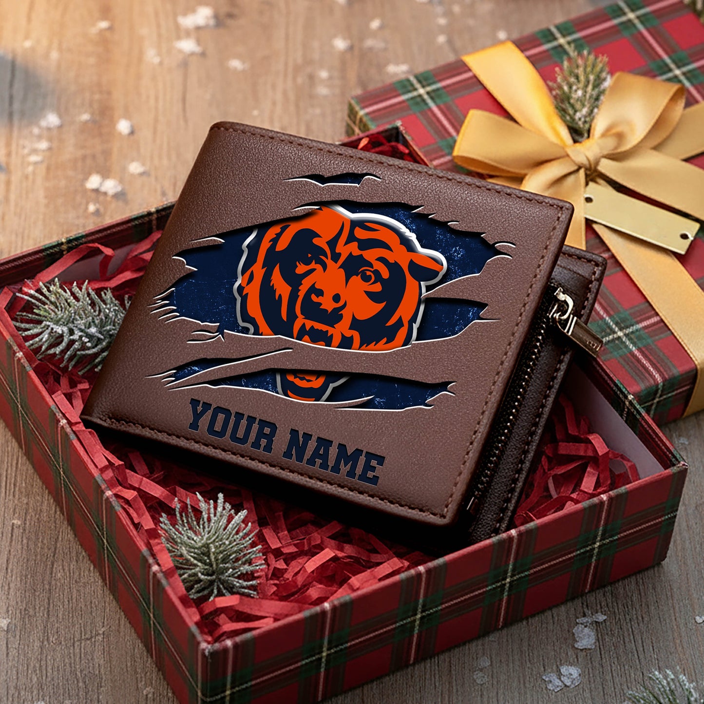 LIMITED EDITION - NEW CUSTOMIZED NFL26 CCB CHICAGO BEARS LEATHER WALLET