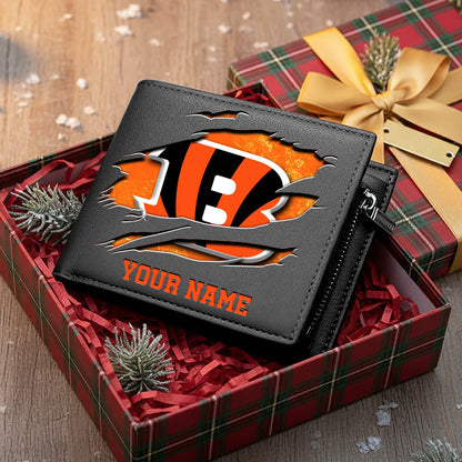 LIMITED EDITION - NEW CUSTOMIZED NFL16 CCB CINCINNATI BENGALS LEATHER WALLET