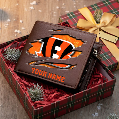 LIMITED EDITION - NEW CUSTOMIZED NFL16 CCB CINCINNATI BENGALS LEATHER WALLET