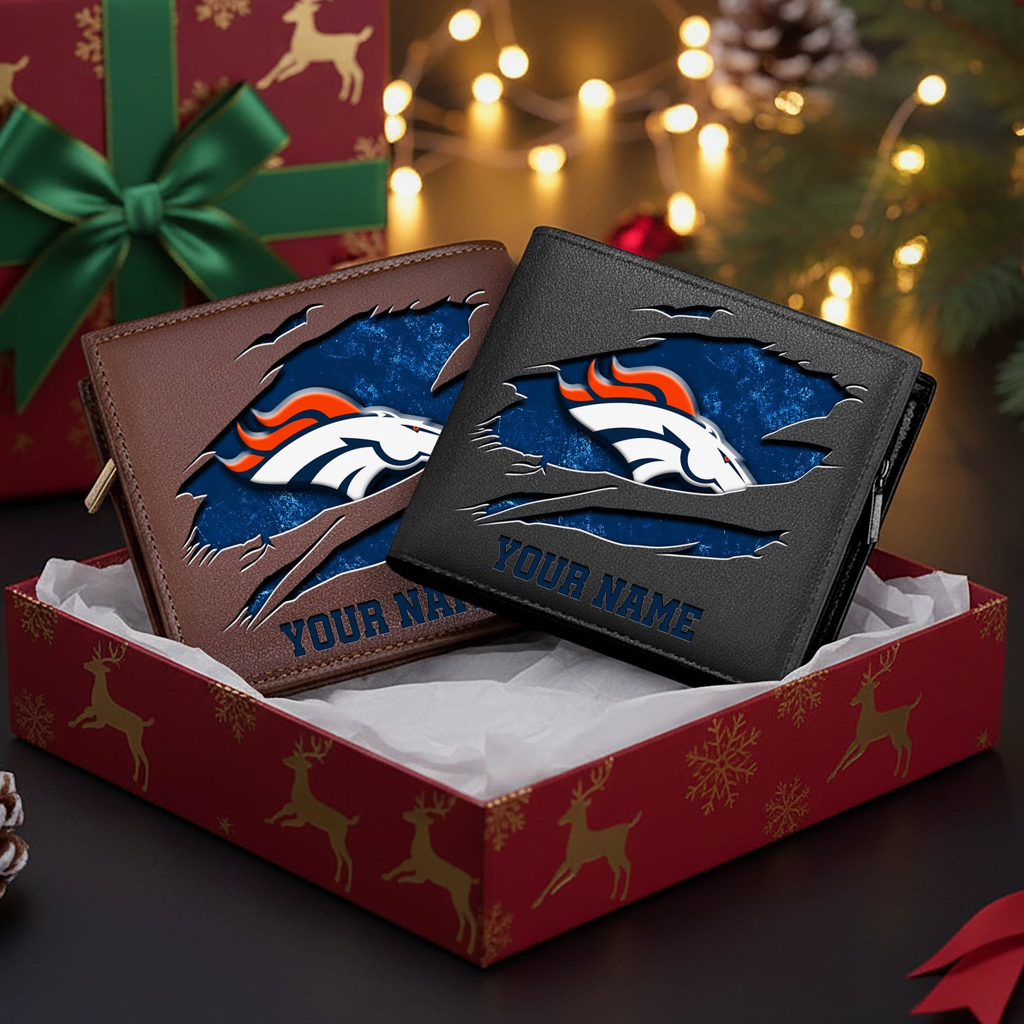 LIMITED EDITION - NEW CUSTOMIZED NFL13 DVB DENVER BRONCOS LEATHER WALLET