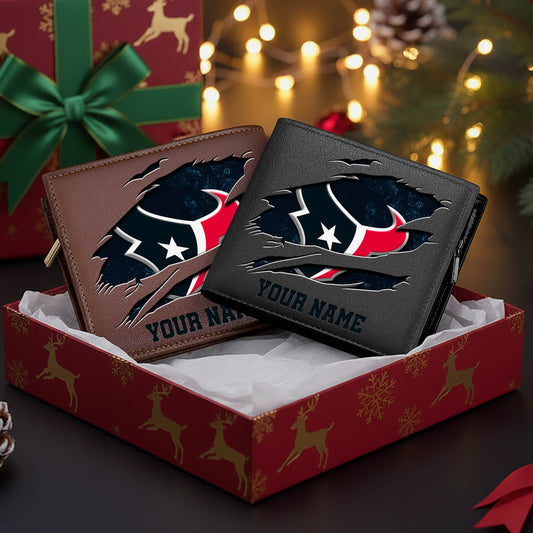 LIMITED EDITION - NEW CUSTOMIZED NFL15 HTT HOUSTON TEXANS LEATHER WALLET