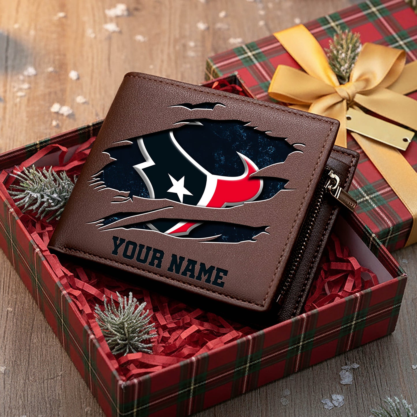 LIMITED EDITION - NEW CUSTOMIZED NFL15 HTT HOUSTON TEXANS LEATHER WALLET