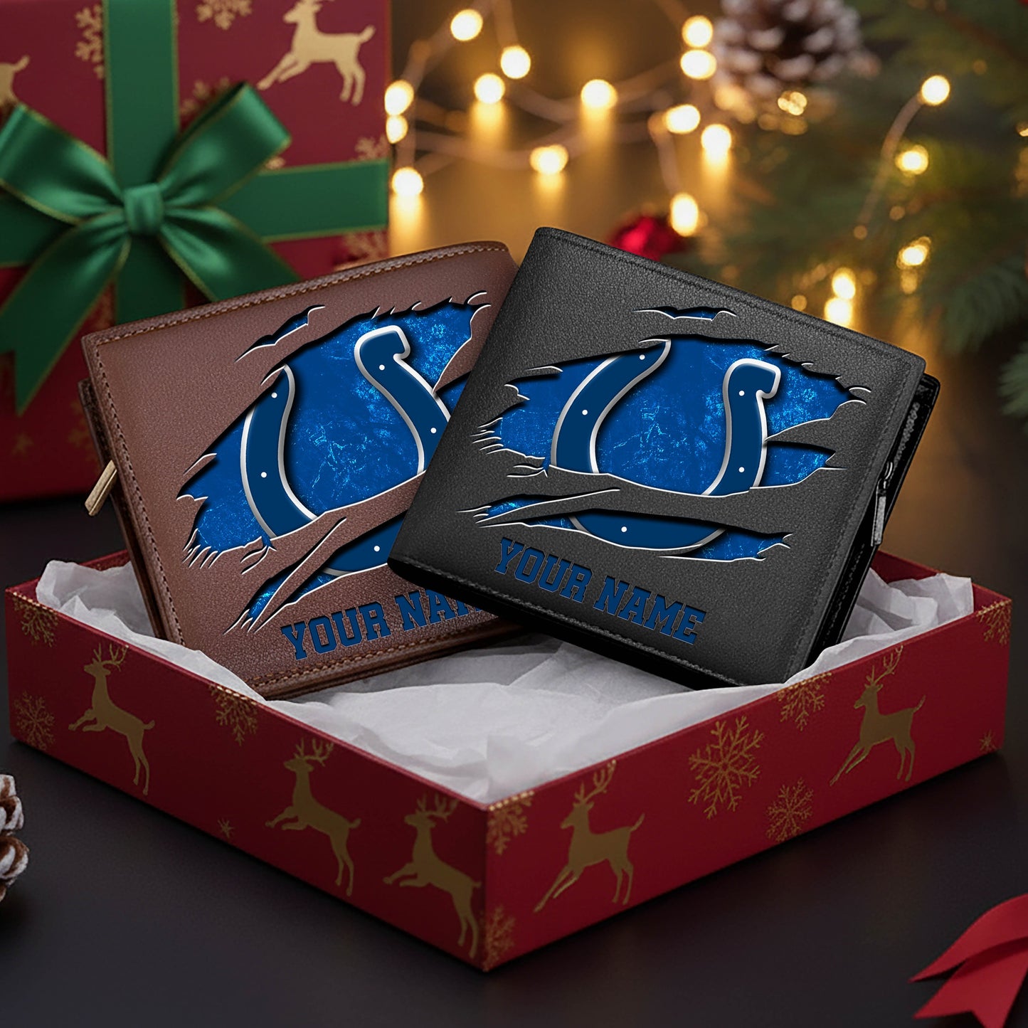 LIMITED EDITION - NEW CUSTOMIZED NFL17 IDC INDIANAPOLIS COLTS LEATHER WALLET