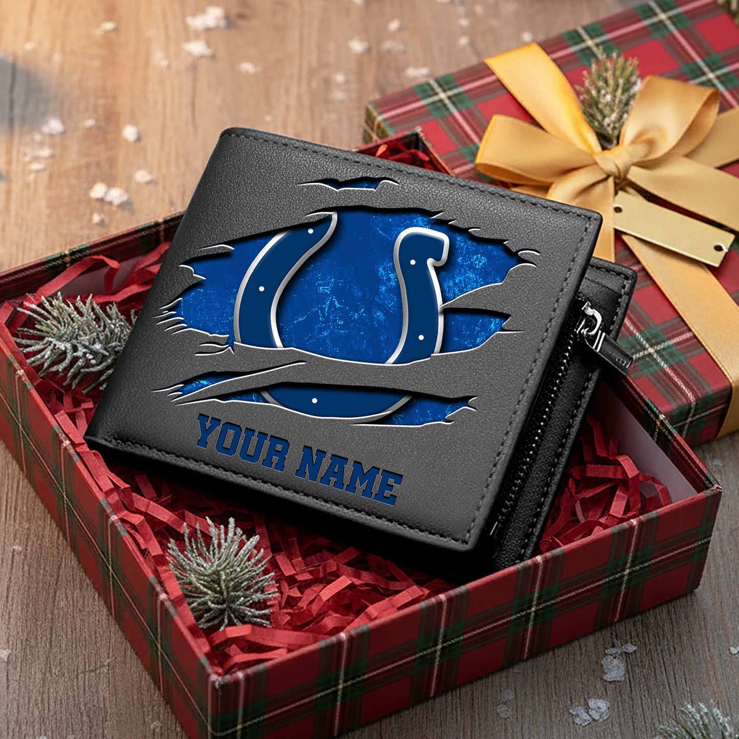 LIMITED EDITION - NEW CUSTOMIZED NFL17 IDC INDIANAPOLIS COLTS LEATHER WALLET