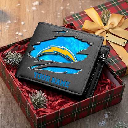 LIMITED EDITION - NEW CUSTOMIZED NFL09 LAC LOS ANGELES CHARGERS LEATHER WALLET