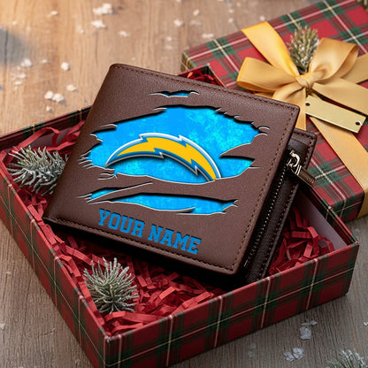LIMITED EDITION - NEW CUSTOMIZED NFL09 LAC LOS ANGELES CHARGERS LEATHER WALLET