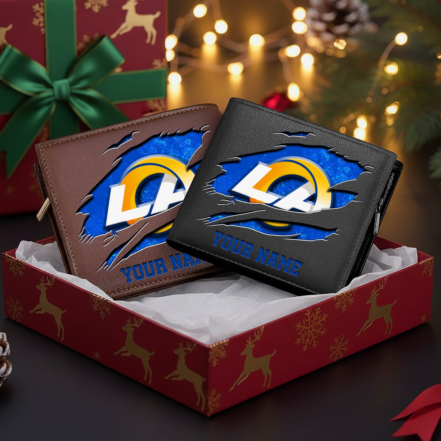 LIMITED EDITION - NEW CUSTOMIZED NFL22 LAR LOS ANGELES RAMS LEATHER WALLET